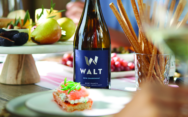 Walt Chardonnay with Salmon on Brioche